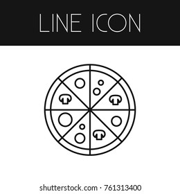 Isolated Pizza Outline. Pizzeria Vector Element Can Be Used For Pizzeria, Pizza, Pepperoni Design Concept.