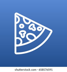 Isolated Pizza Outline Symbol On Clean Background. Vector Pepperoni Element In Trendy Style.