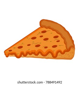 Isolated pizza slice on a white background, vector illustration