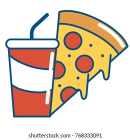 Isolated pizza and soda design