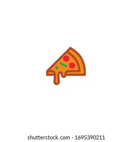 Isolated Pizza Vector Emoji, Emoticon Flat Icon, Pictogram