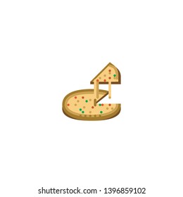Isolated Pizza Vector Icon, Cartoon