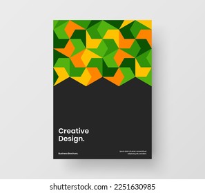 Isolated placard A4 vector design template. Premium mosaic shapes cover layout.