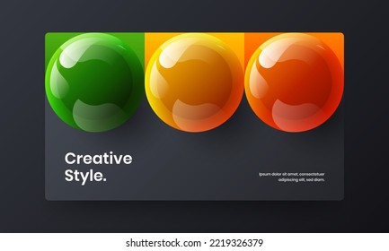 Isolated placard design vector concept. Bright realistic balls pamphlet illustration.