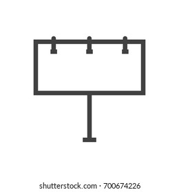 Isolated Placard Outline Symbol On Clean Background. Vector Billboard Element In Trendy Style.