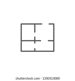 Isolated plan icon line symbol on clean background. Vector blueprint element in trendy style.