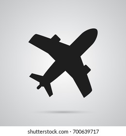 Isolated Plane Icon Symbol On Clean Background. Vector Aircraft Element In Trendy Style.