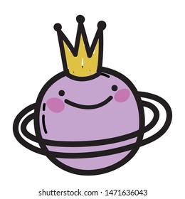 Isolated planet draw cartoon design