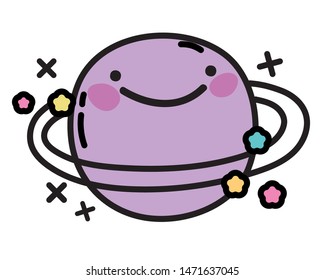 Isolated planet draw cartoon design