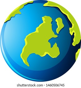 Ilustración de fondo blanco de la tierra del planeta aislado