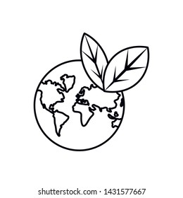 Isolated planet and leaves design