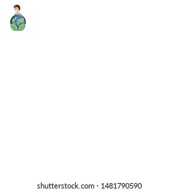 Isolated planet and man avatar design