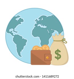 Isolated planet and money design vector illustration