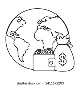 Isolated planet and money design vector illustration