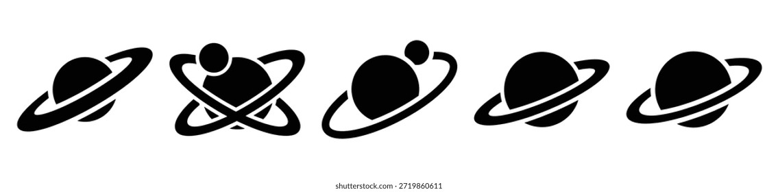 Órbita aislada del planeta sobre el fondo blanco.