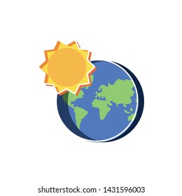 Isolated planet with sun design