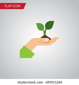 Isolated Plant Flat Icon. Care Vector Element Can Be Used For Plant, Care, Hand Design Concept.