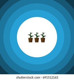 Isolated Plant Flat Icon. Flowerpot Vector Element Can Be Used For Plant, Flowerpot, Botany Design Concept.