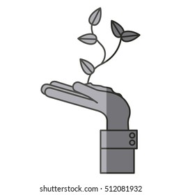 Isolated plant over hand design