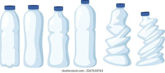 Isolated plastic bottles set illustration