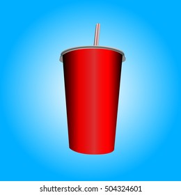 Isolated plastic cup with a soda, Fast food vector illustration