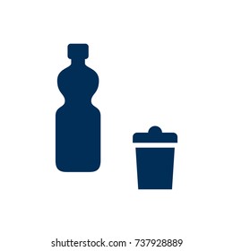 Isolated Plastic Icon Symbol On Clean Background. Vector Dustbin Element In Trendy Style.