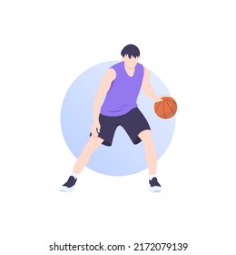Isolated player basketball simple vector logo design