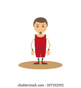 isolated player with a sport uniform on a white background