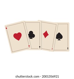 Tarjetas de juego aisladas, ilustración de vector de color