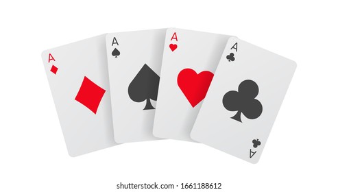 Isolated playing cards vector design. Poker ace banner.