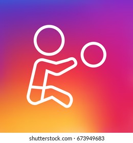 Isolated Playing Outline Symbol On Clean Background. Vector Boy Element In Trendy Style.