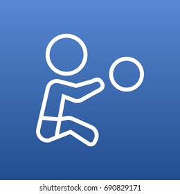 Isolated Playing Outline Symbol On Clean Background. Vector Boy Element In Trendy Style.