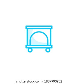 Isolated playpen cup icon vector outline blue color.
