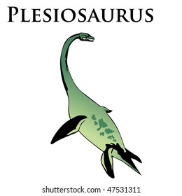 isolated plesiosaurus dinosaurs vector illustration