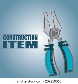 an isolated pliers on a blue background with text