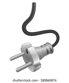 isolated plug connection ready to get power vector illustration