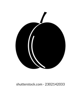 Isolated plum icon. Editable color. EPS vector file