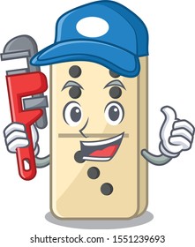 the isolated plumber domino with the cartoon