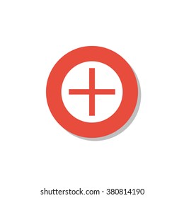 isolated plus icon, positive symbol on decorated background
