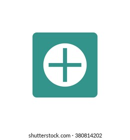 isolated plus icon, positive symbol on decorated background