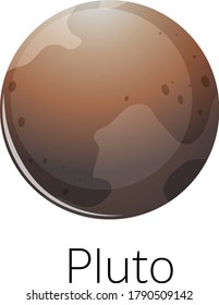 Isolated pluto on white background illustration