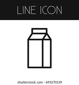 Isolated Pocket Milk Outline. Paper Box Vector Element Can Be Used For Milk, Pocket, Breakfast Design Concept.