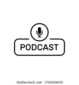 Isolated Podcast Logo Icon Sign Vector Design. Simple Radio Banner. Studio emblem.