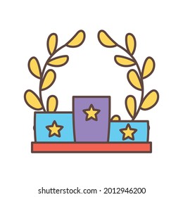 Isolated podium of first three places Vector illustration