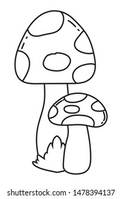 Isolated pointed fungi mushroom design