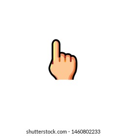 Isolated Pointing Up, Finger Emoji, Emoticon, Middle Finger Vector Icon