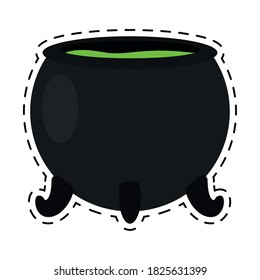 Isolated poison halloween october scary icon sticker- Vector