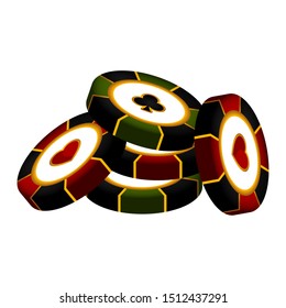 Isolated poker chips on a white background - Vector