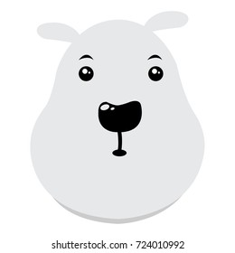 Isolated polar bear avatar on a white background, Vector illustration