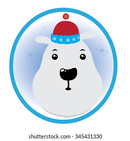 Isolated polar bear on a white background